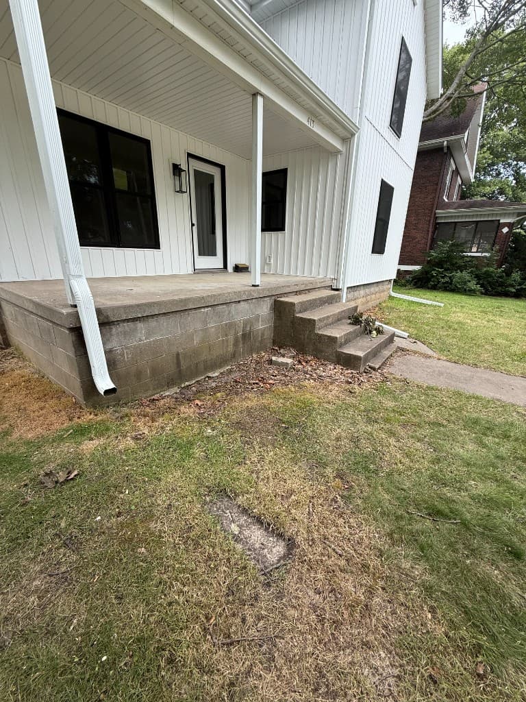 Weathered side foundation wall before coating.
